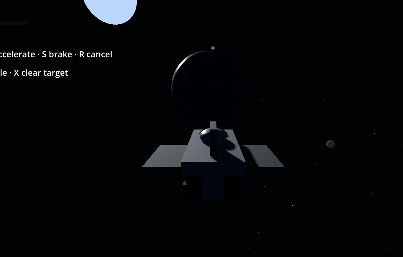 ProjectWander ship traveling near celestial bodies in space